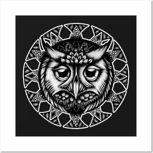 Owl Mandala Posters and Art